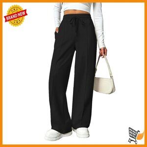 High Waisted Wide Leg Sweatpants with Pockets Buttery Soft Fabric